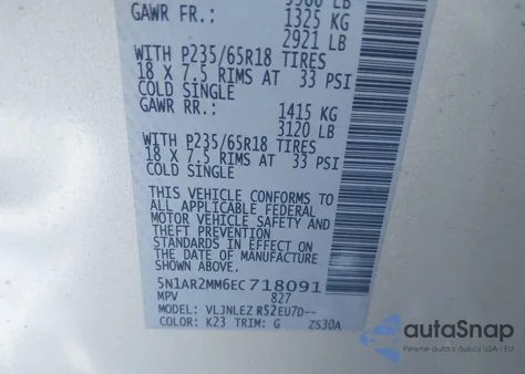 2014 Nissan Pathfinder Sv from USA, damaged, VIN 5N1AR2MM6EC718091